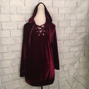 NWT Burgundy velvet mini dress